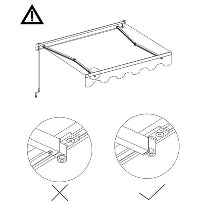 vidaXL Manual Retractable Awning 300x250 cm Blue and White 6