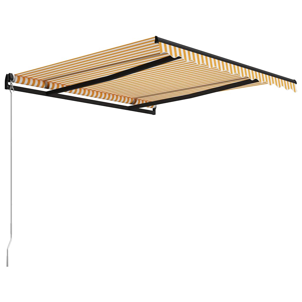 Manual Retractable Awning Drop 250 cm Yellow and white