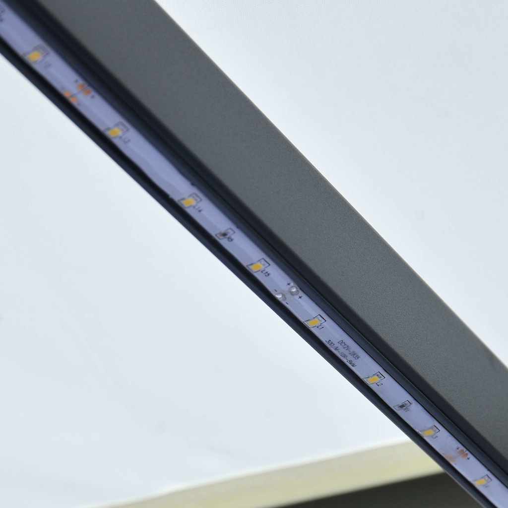 vidaXL Manual Retractable Awning with LED 300x250 cm Cream 6