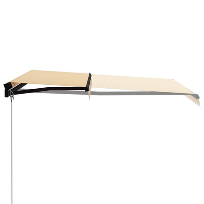vidaXL Manual Retractable Awning with LED 300x250 cm Yellow and White 4