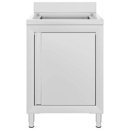 vidaXL Commercial Kitchen Sink Cabinet 60x60x96 cm Stainless Steel 2