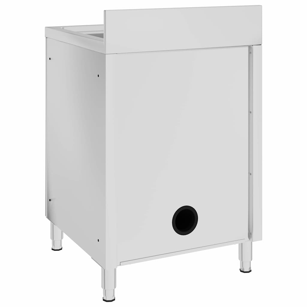 vidaXL Commercial Kitchen Sink Cabinet 60x60x96 cm Stainless Steel 4