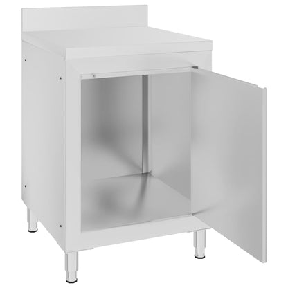 vidaXL Commercial Work Table with Cabinet 60x60x96 cm Stainless Steel 5
