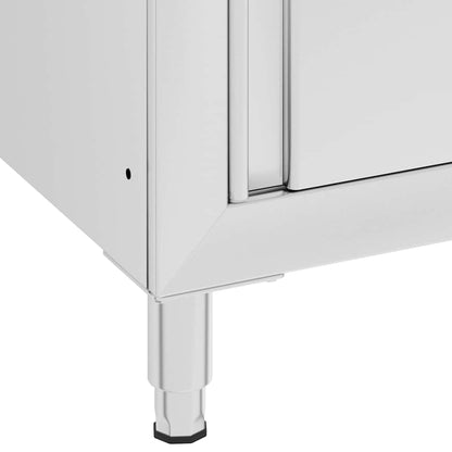 vidaXL Commercial Work Table with Cabinet 60x60x96 cm Stainless Steel 6