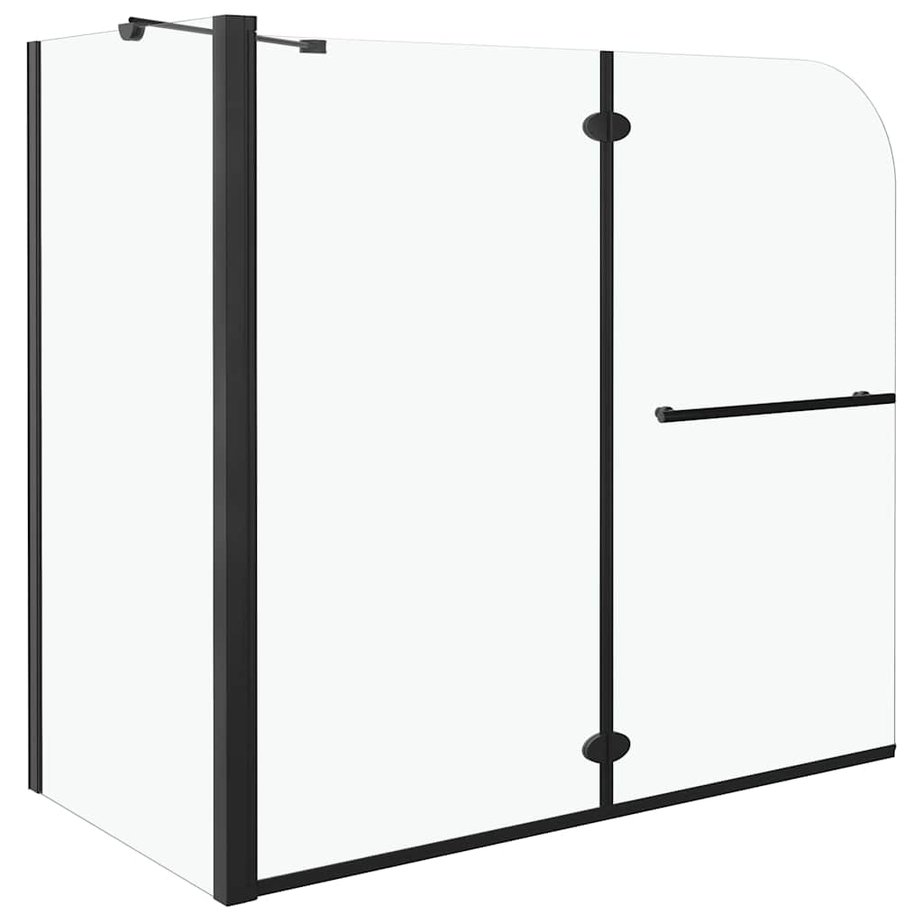 vidaXL Bi-Folding Shower Enclosure ESG 120x68x130 cm Black 2