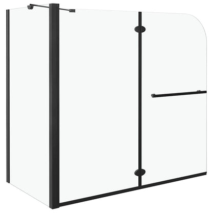 vidaXL Bi-Folding Shower Enclosure ESG 120x68x130 cm Black 2