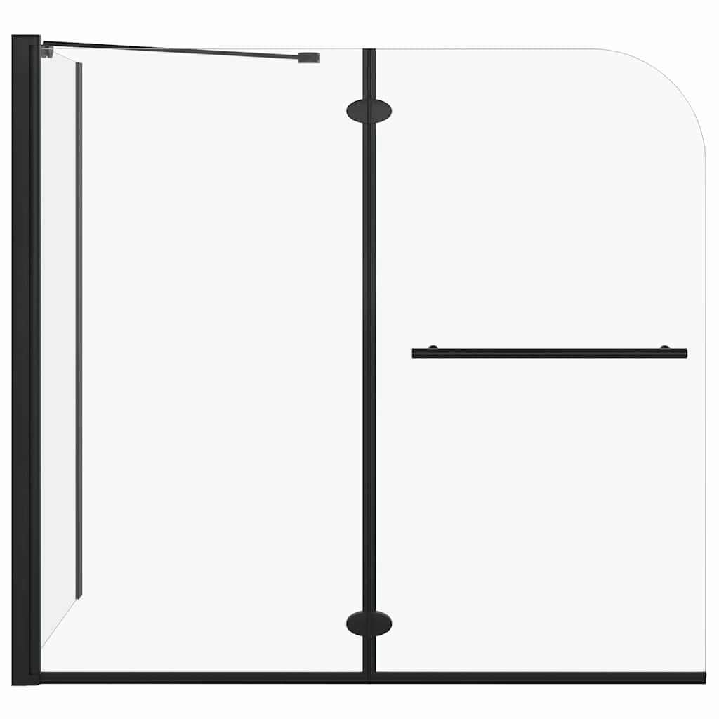 vidaXL Bi-Folding Shower Enclosure ESG 120x68x130 cm Black 3