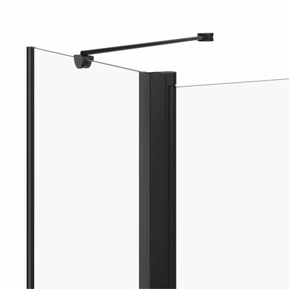 vidaXL Bi-Folding Shower Enclosure ESG 120x68x130 cm Black 5