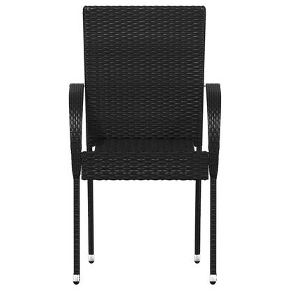 vidaXL Stackable Outdoor Chairs 6 pcs Poly Rattan Black 4
