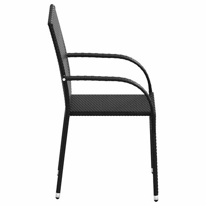 vidaXL Stackable Outdoor Chairs 6 pcs Poly Rattan Black 5