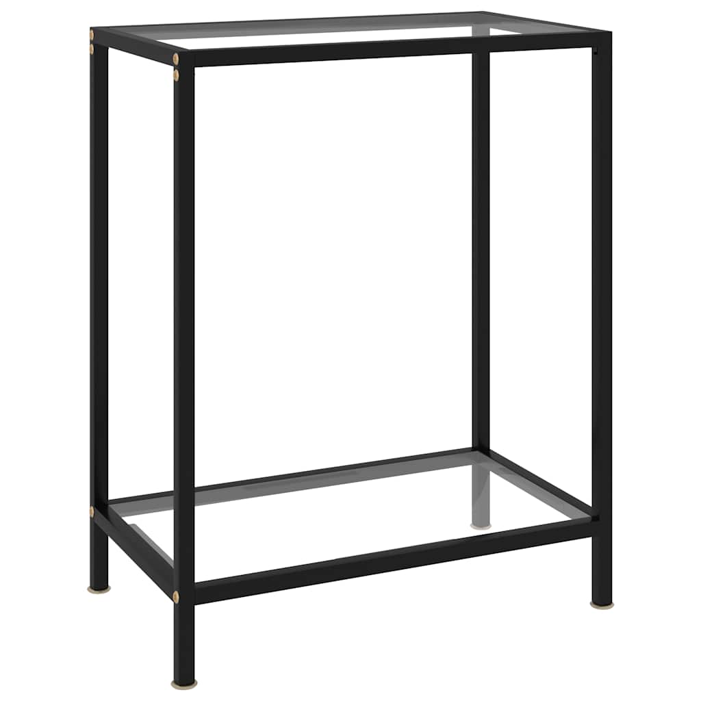 Console Table Tempered Glass with Feet Transparent 60 x 35 x 75 cm
