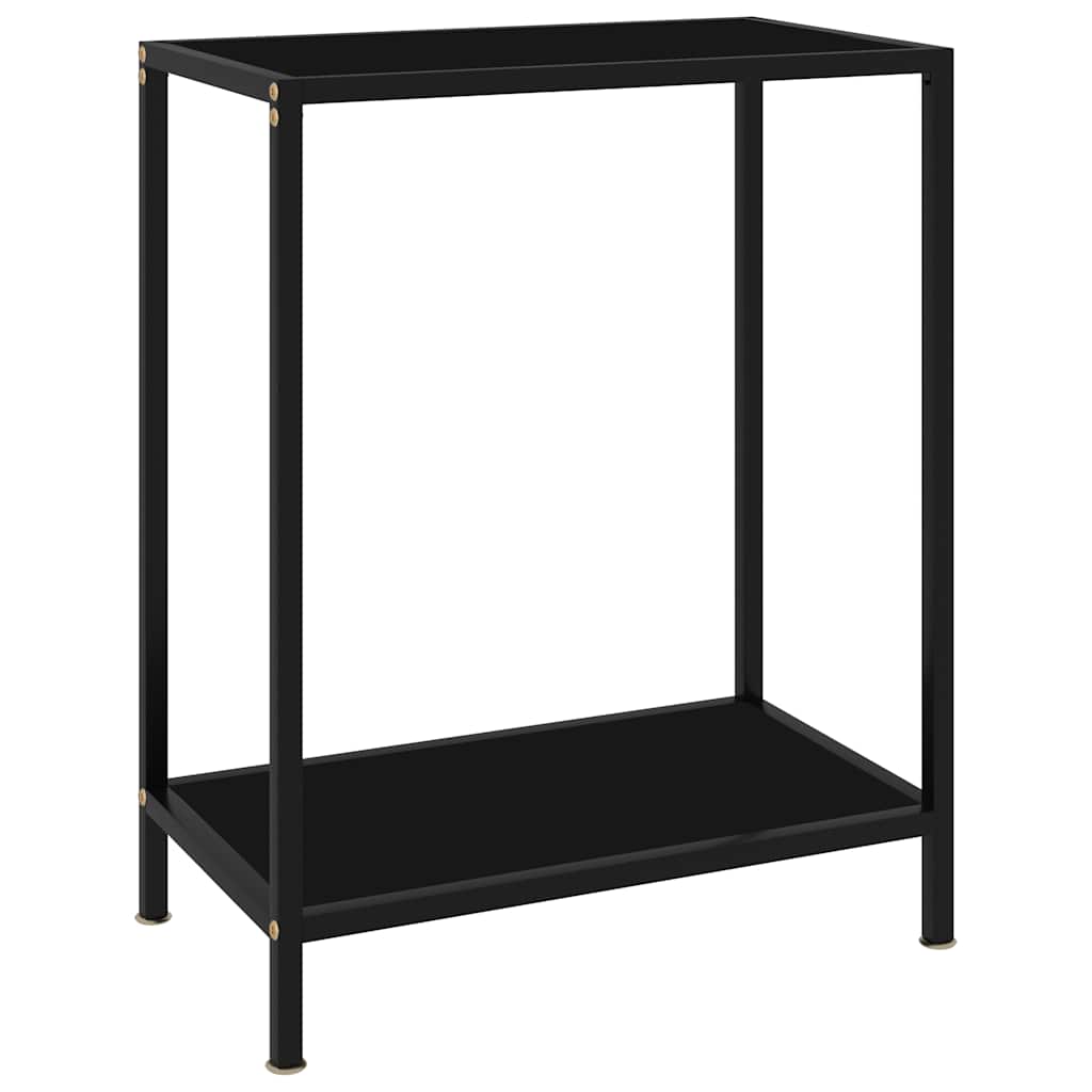 Console Table Tempered Glass with Feet Black 60 x 35 x 75 cm