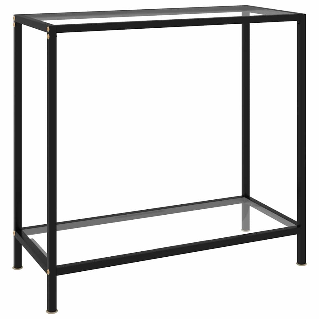 Console Table Tempered Glass with Feet Transparent 80 x 35 x 75 cm