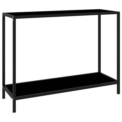 Console Table Tempered Glass with Feet Black 100 x 35 x 75 cm