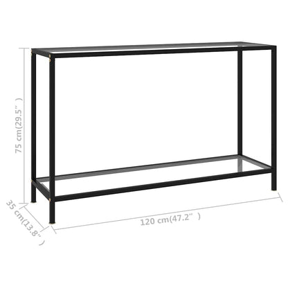 Console Table Tempered Glass with Feet Transparent 120 x 35 x 75 cm