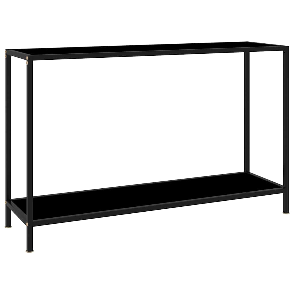 Console Table Tempered Glass with Feet Black 120 x 35 x 75 cm