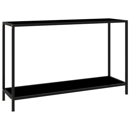Console Table Tempered Glass with Feet Black 120 x 35 x 75 cm