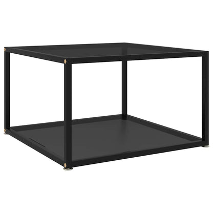 Coffee Table Tempered Glass Black 60 cm 60 cm