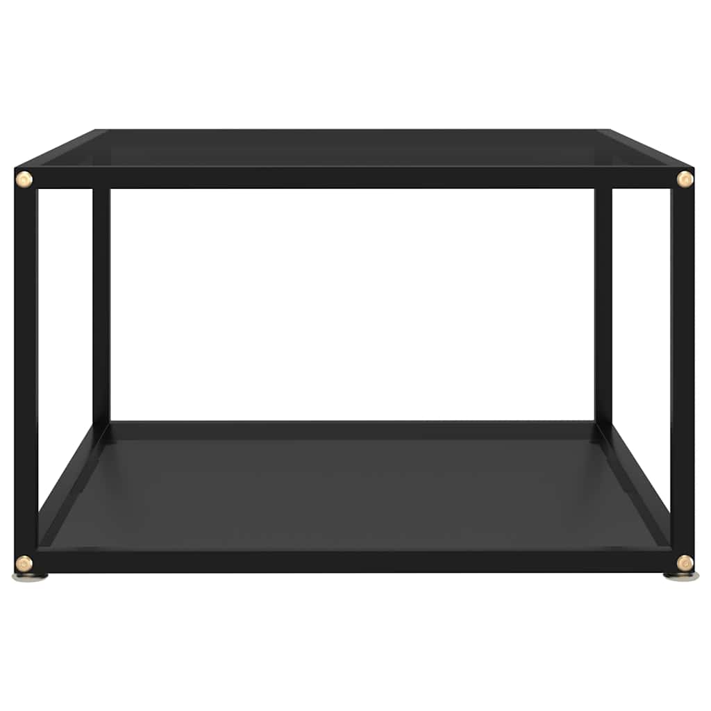 Coffee Table Tempered Glass Black 60 cm 60 cm