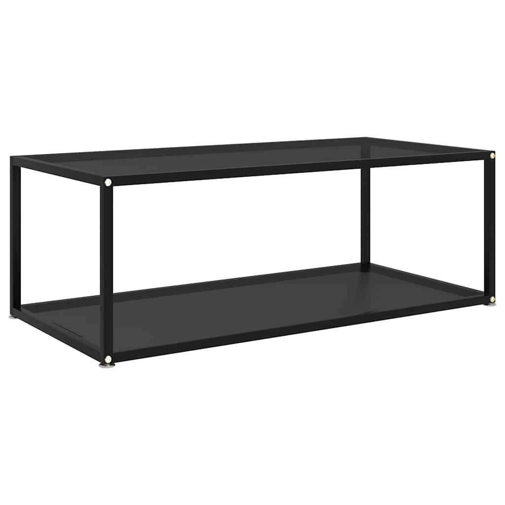 Coffee Table Tempered Glass Black 100 cm 50 cm