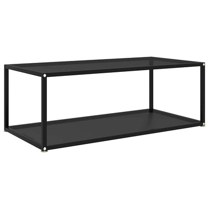 Coffee Table Tempered Glass Black 100 cm 50 cm