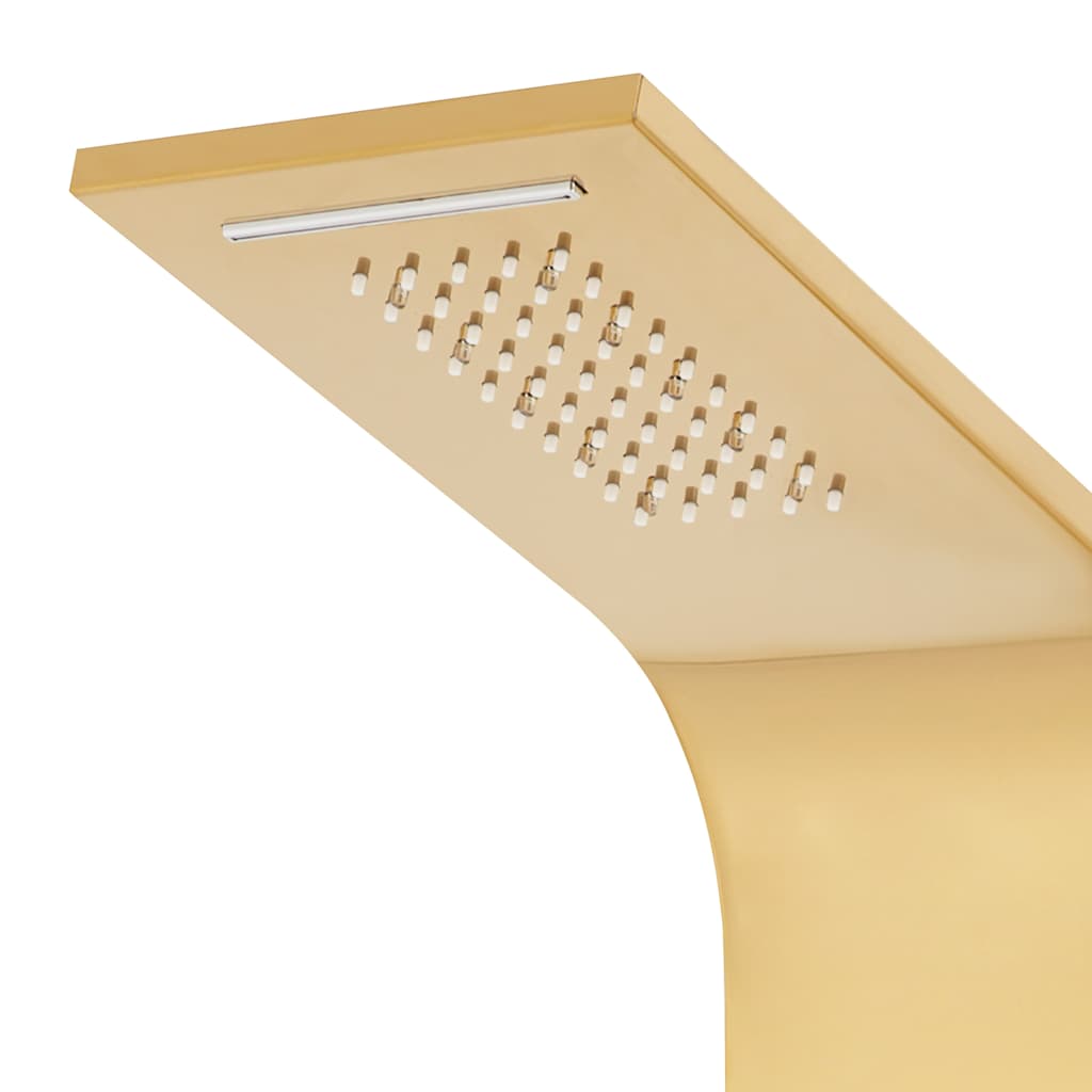 vidaXL Shower Panel System Stainless Steel 201 Gold Curved 5