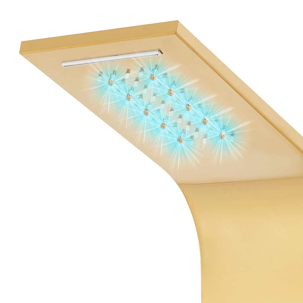 vidaXL Shower Panel System Stainless Steel 201 Gold Curved 6