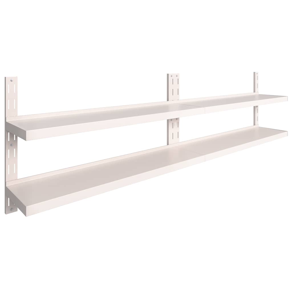 vidaXL 2-Tier Floating Wall Shelves 2 pcs Stainless Steel 300x30 cm 2