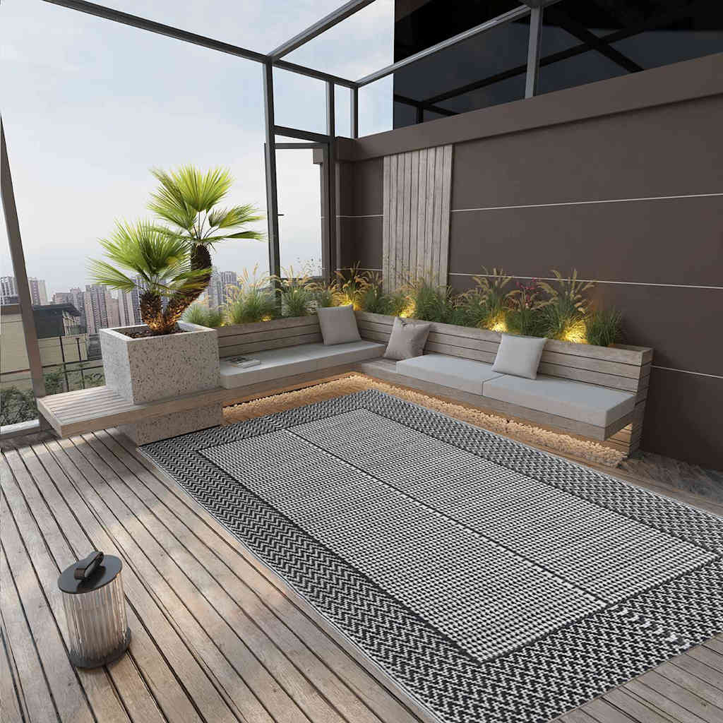 Outdoor Carpet ARAKIL PP 190 x 290 cm Black and grey