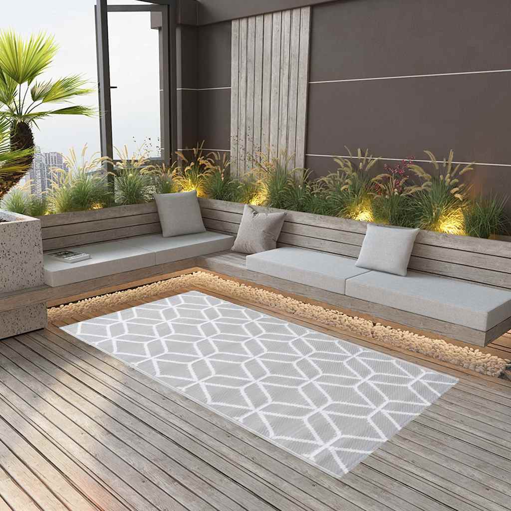 Outdoor Carpet ARAKIL PP 190 x 290 cm Grey and white