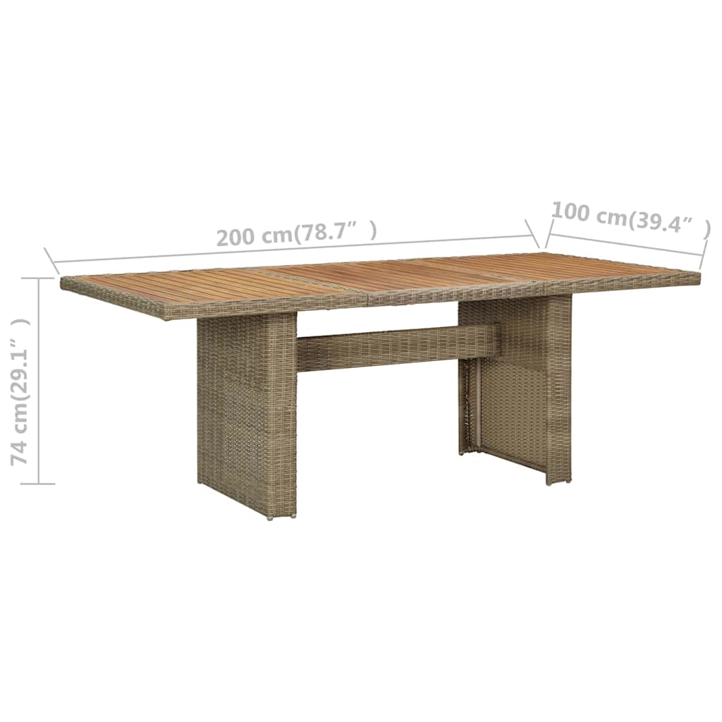 vidaXL Dining Table | Brown | PE Rattan | Large | Durable | Dining Table 6