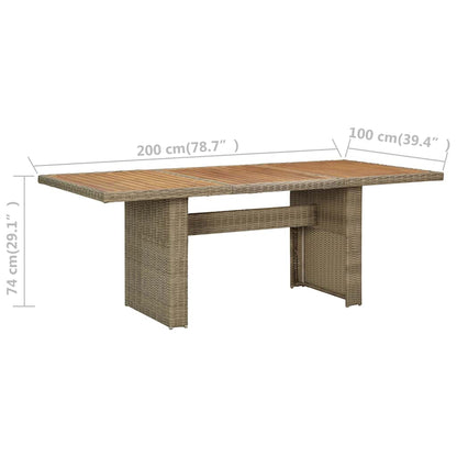 vidaXL Dining Table | Brown | PE Rattan | Large | Durable | Dining Table 6