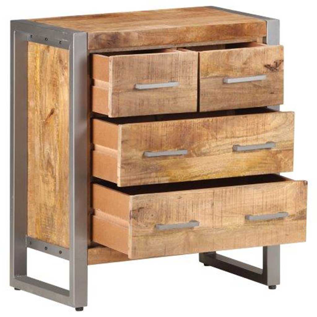 323485 vidaXL Sideboard 60x35x70 cm Rough Mango Wood 3