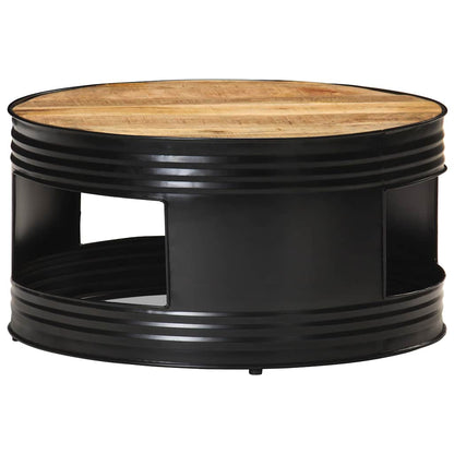 321931 vidaXL Coffee Table Black 68x68x36 cm Solid Rough Mango Wood 3