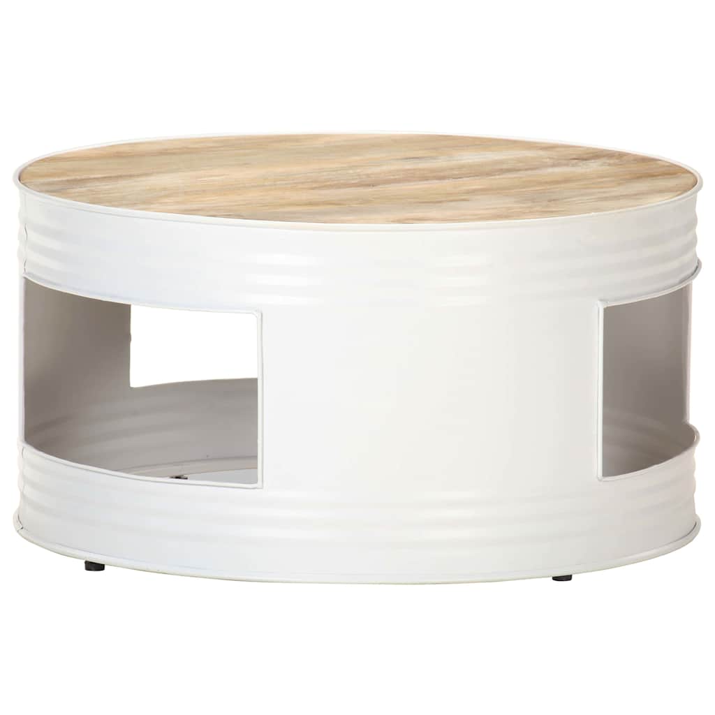 vidaXL Coffee Table | White | Mango Wood, Powder-Coated Iron | Medium | Durable 1