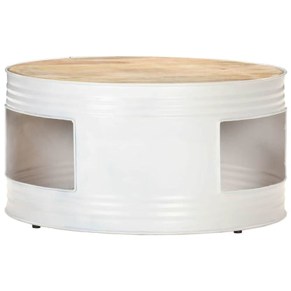vidaXL Coffee Table | White | Mango Wood, Powder-Coated Iron | Medium | Durable 2