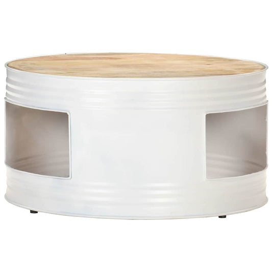 vidaXL Coffee Table | White | Mango Wood, Powder-Coated Iron | Medium | Durable 2