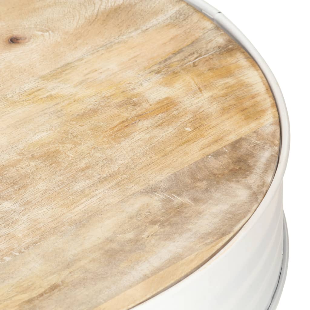 vidaXL Coffee Table | White | Mango Wood, Powder-Coated Iron | Medium | Durable 4