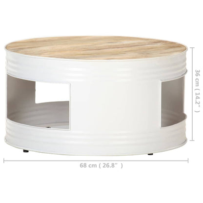 vidaXL Coffee Table | White | Mango Wood, Powder-Coated Iron | Medium | Durable 6
