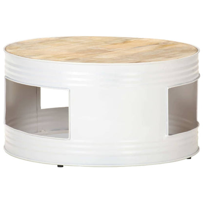 Coffee Table Solid Mango Wood 1 White