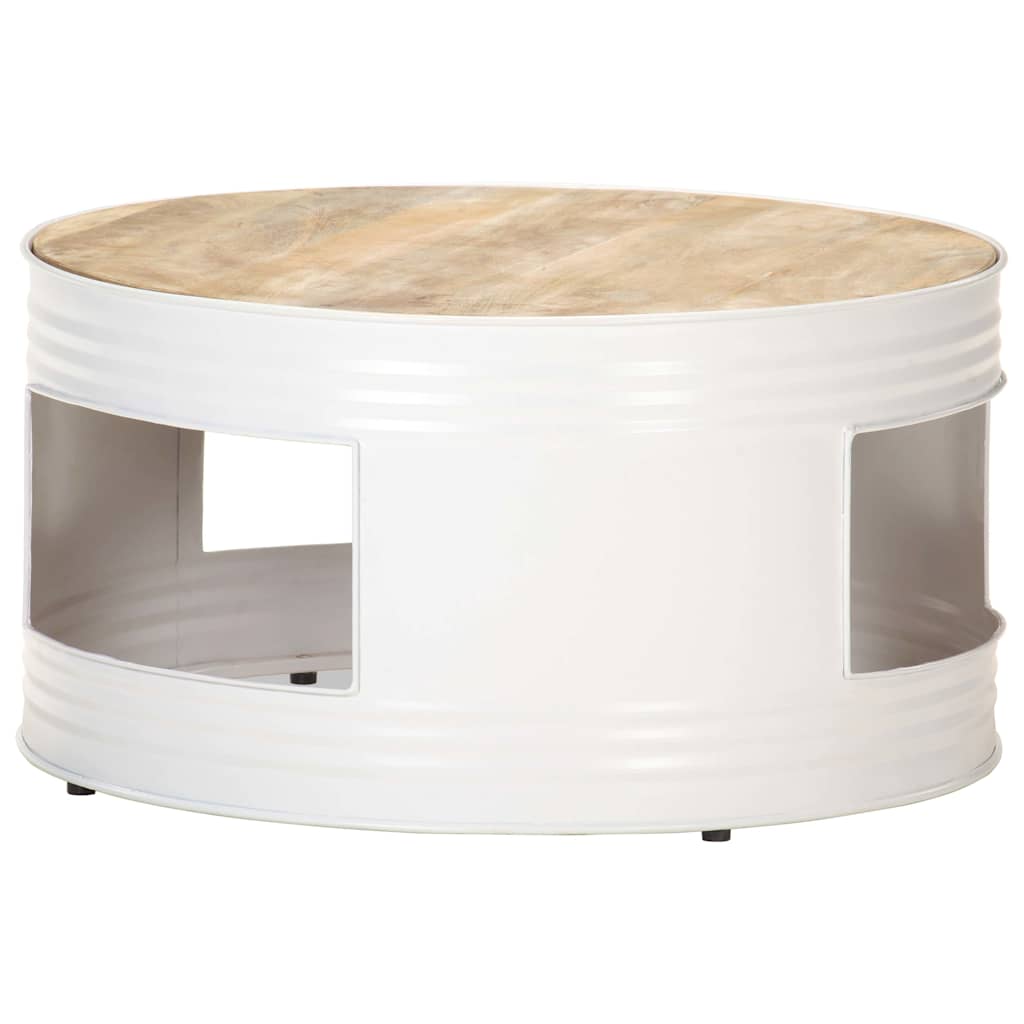 Coffee Table Solid Mango Wood 1 White
