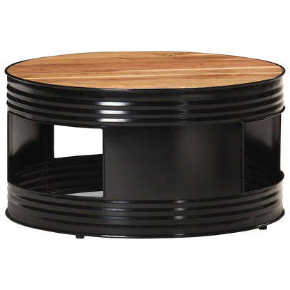 vidaXL Coffee Table Black 68x68x36 cm Solid Acacia Wood 1