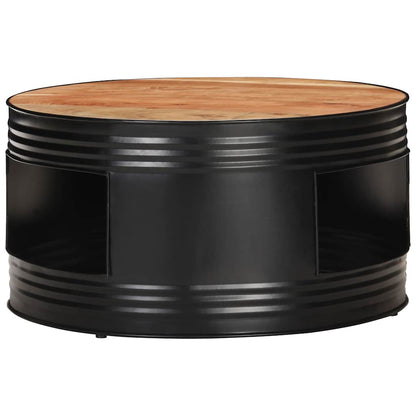 vidaXL Coffee Table Black 68x68x36 cm Solid Acacia Wood 2
