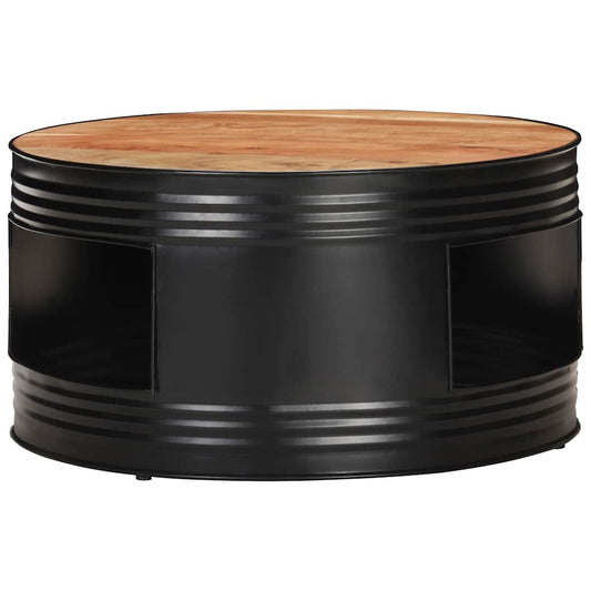 vidaXL Coffee Table Black 68x68x36 cm Solid Acacia Wood 2