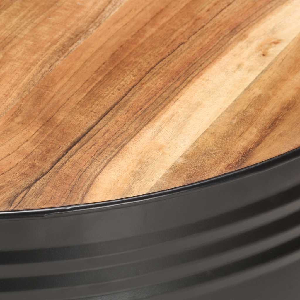 vidaXL Coffee Table Black 68x68x36 cm Solid Acacia Wood 4