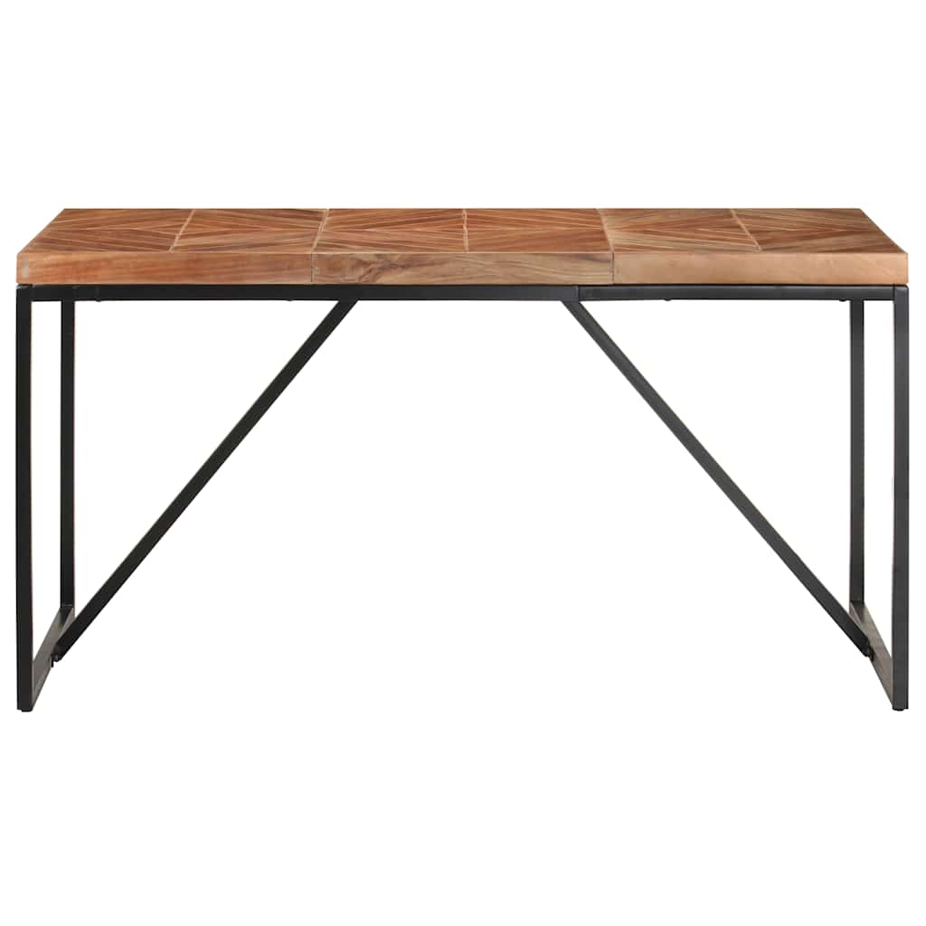 vidaXL Dining Table 140x70x76 cm Solid Acacia and Mango Wood 2