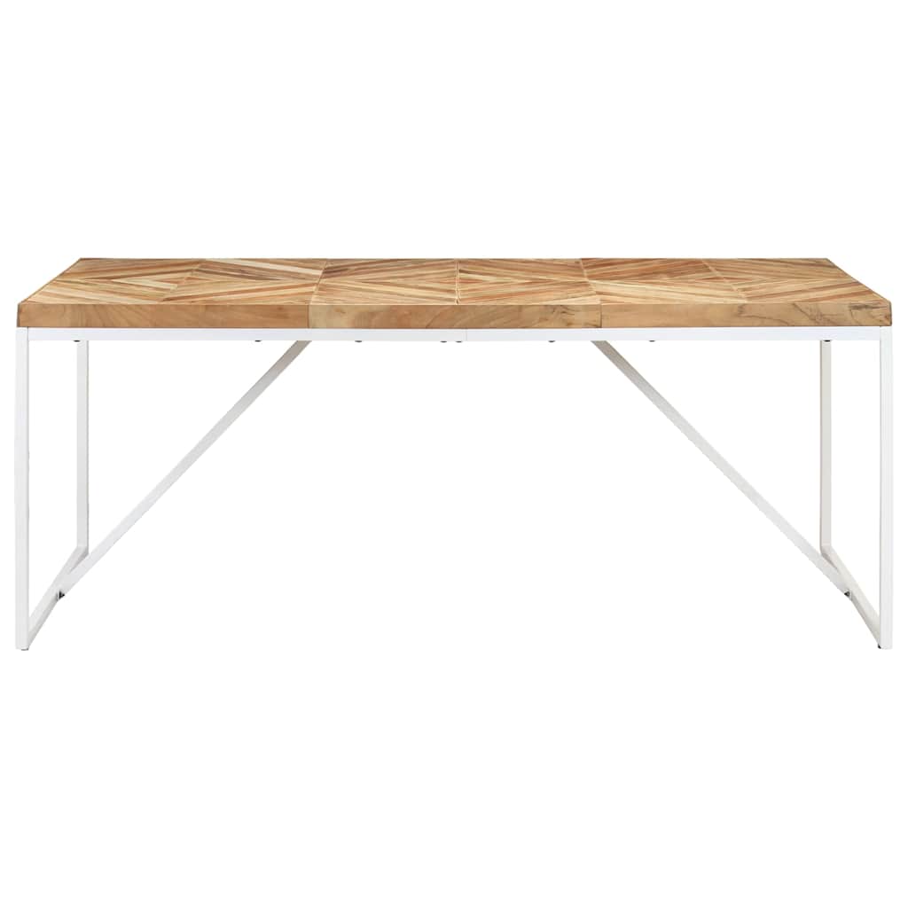 Dining Table Solid Acacia and Mango Wood White 180 cm 90 cm