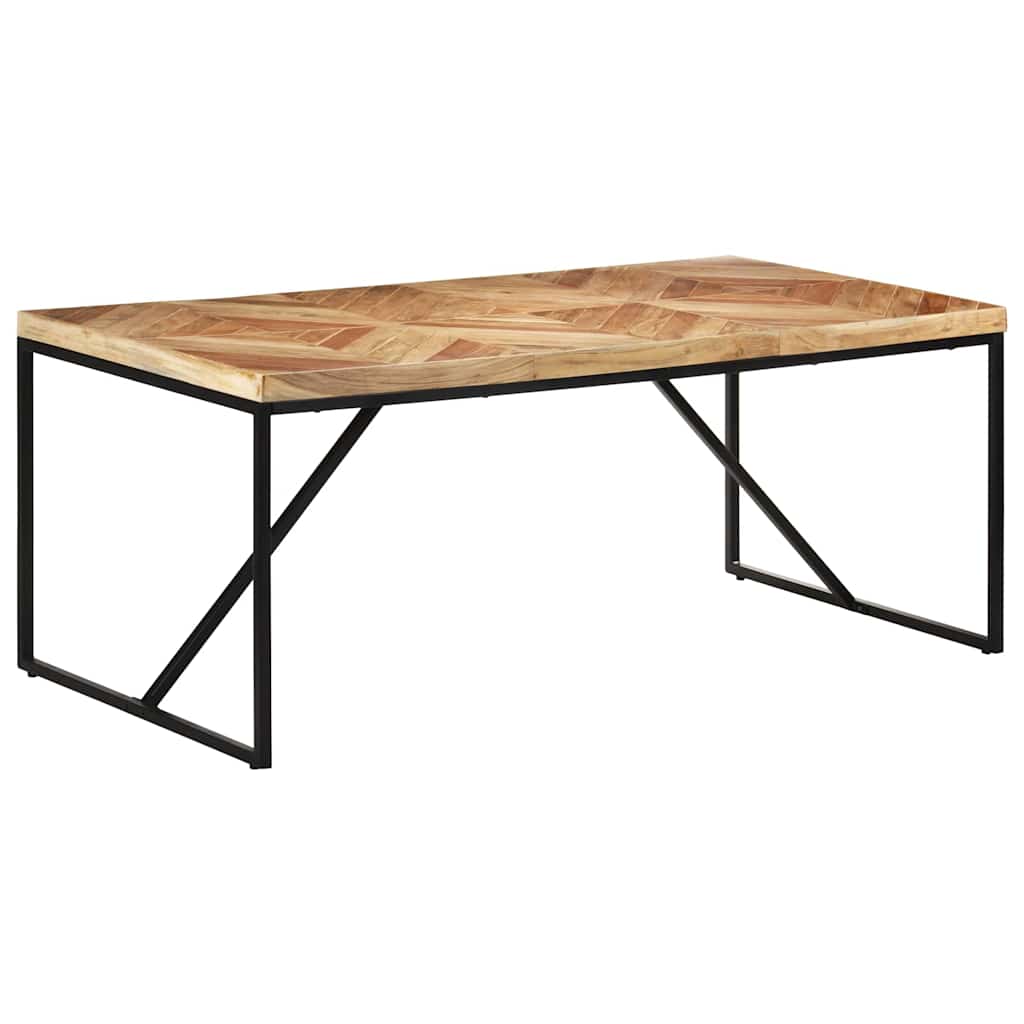 Dining Table Solid Acacia and Mango Wood Black 180 cm 90 cm