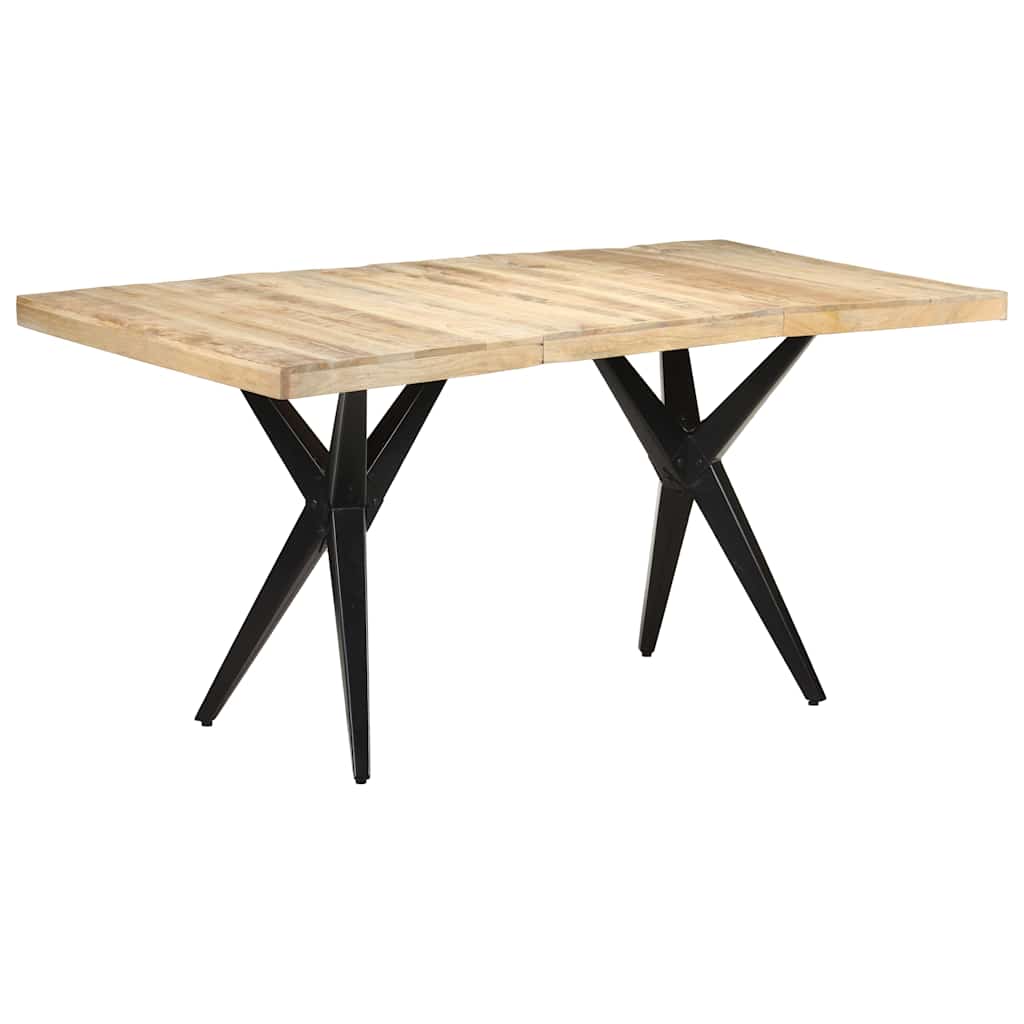 323566 vidaXL Dining Table 160x80x76 cm Rough Mango Wood 1