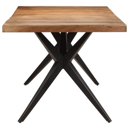 Dining Table Height 76 cm Solid Acacia Wood Bleached 200 cm 90 cm